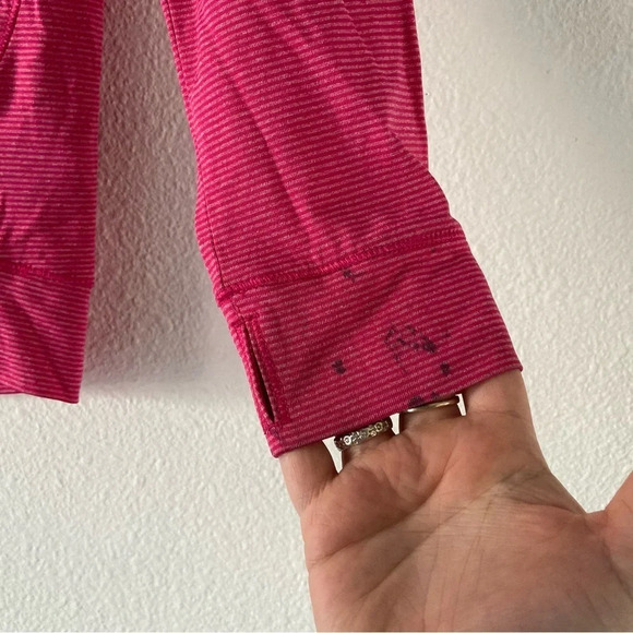 CARHARTT Pullover Pink Hooded Striped Light Jacket Girl’s Size Small (8) - Picture 7 of 10